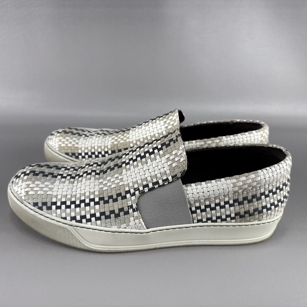 Lanvin Woven Slip On Shoes Mens‎ Size 8 Casual Comfort Loafer Beach Minimalist